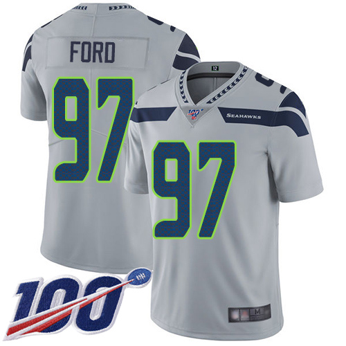 Seattle Seahawks Limited Grey Men Poona Ford Alternate Jersey NFL Football #97 100th Season Vapor Untouchable->youth nfl jersey->Youth Jersey